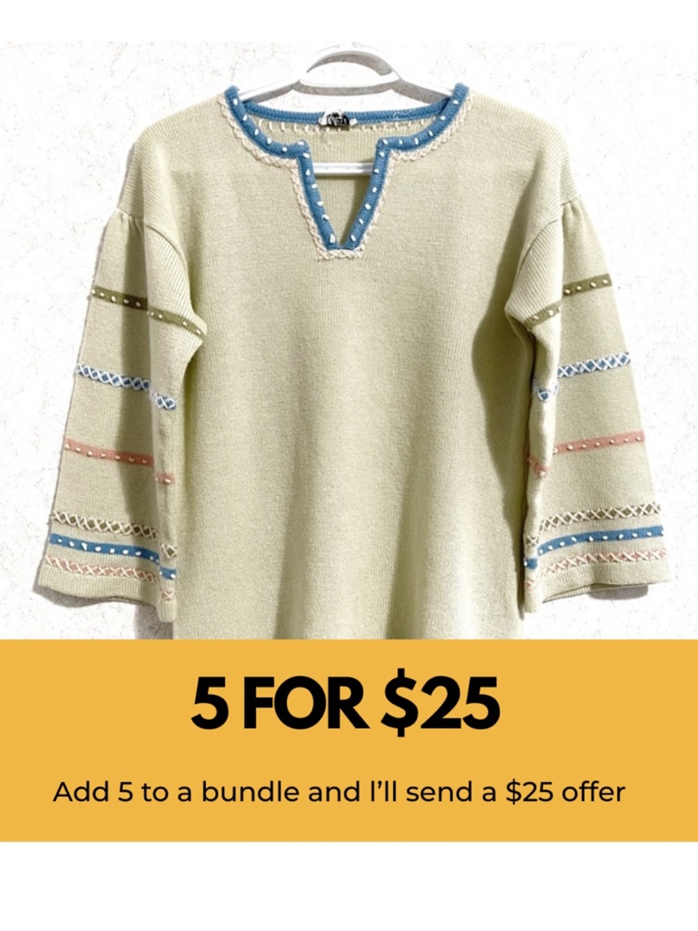 Vintage A-line sweater with embroidery